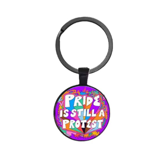 PRIDE IS STILL A PROTEST CUSTOM KEY RING - Picture 3 of 5